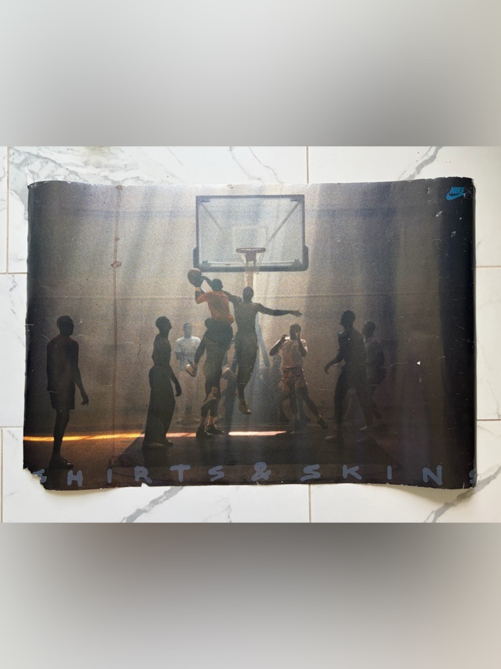 Vintage 1990s 90s Nike Michael Jordan Shirts & Skins Basketball Poster 23.5 x 36